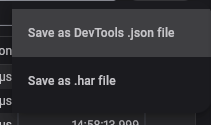Network profiler open / save button